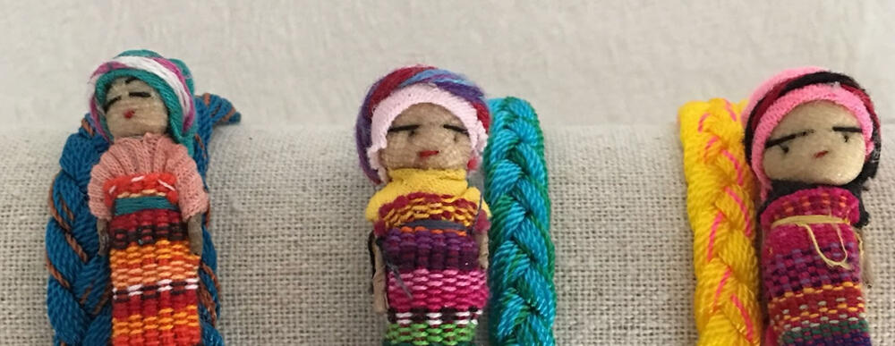  Maya Traditions Five Large Guatemalan Worry Dolls in A